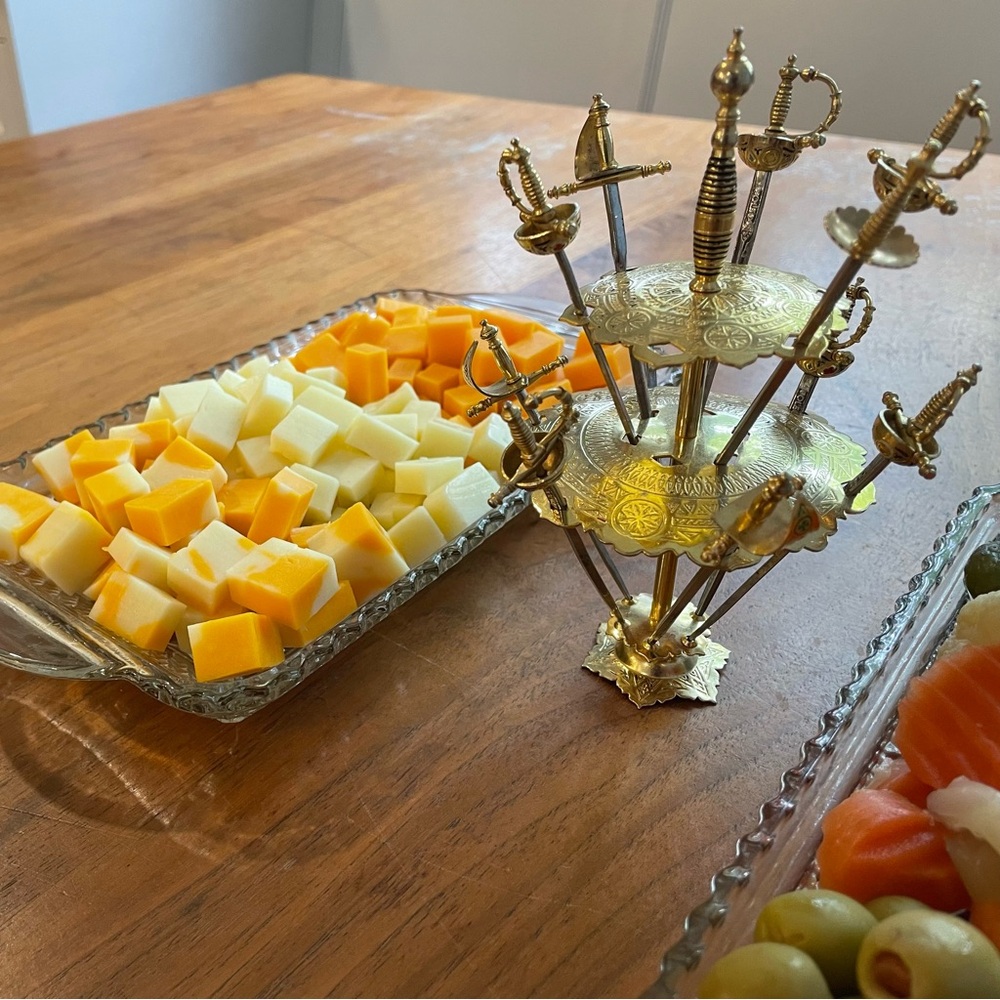Vintage Toledo Cocktail Appetizer 12 Sword Set